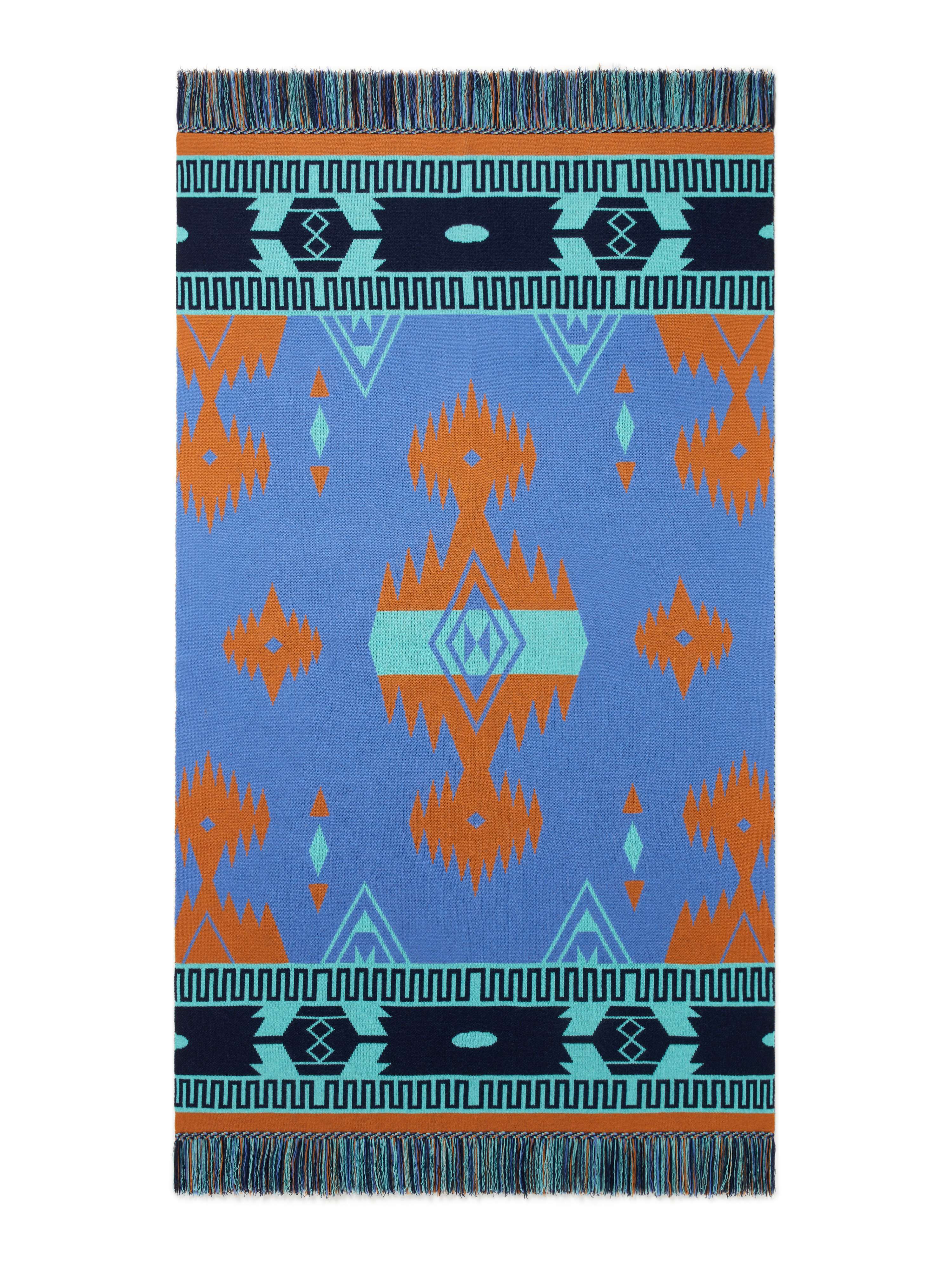 Alanui Icon Jacquard Blanket Linseed-Cognac LWRO002R25KNI001