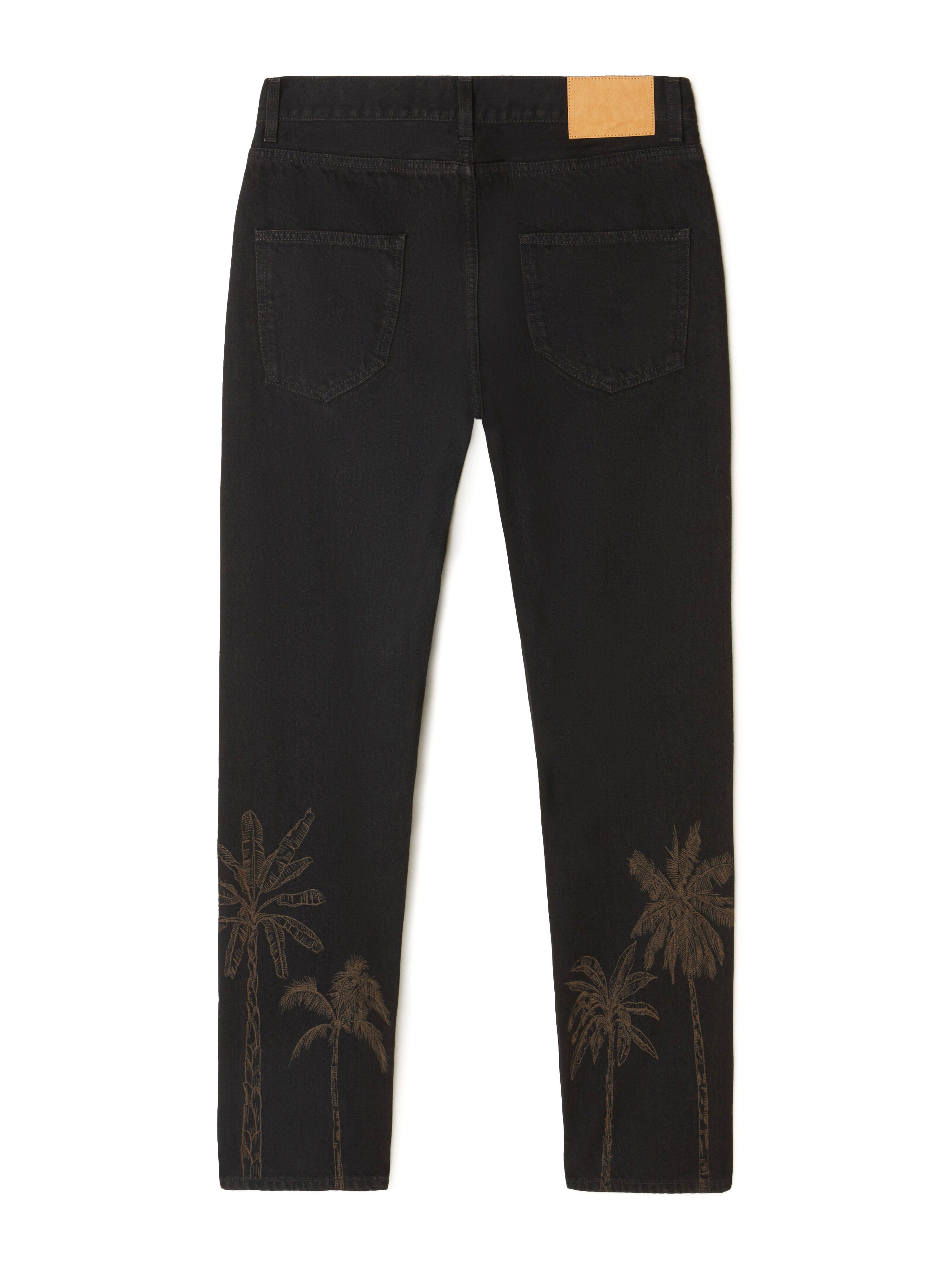 Alanui Jungle Toile De Jouy Denim Pants Black-Almond LMYA011R25DEN002