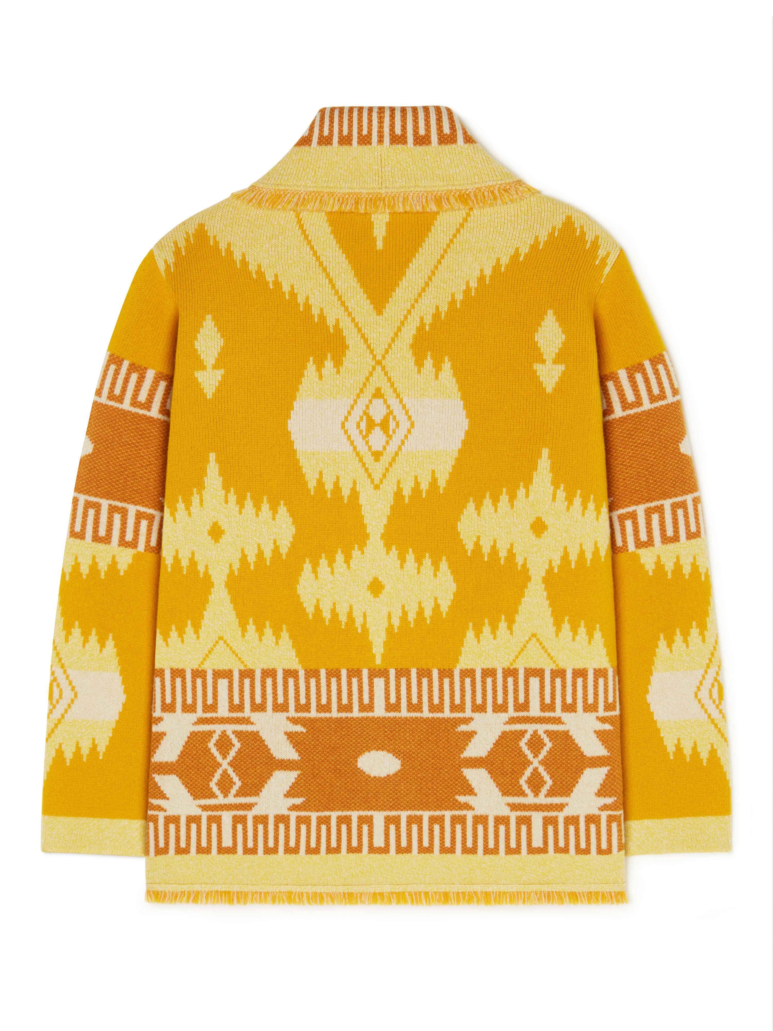 Alanui Icon Jacquard Cardigan Curcuma-Gold LMHB038R24KNI001