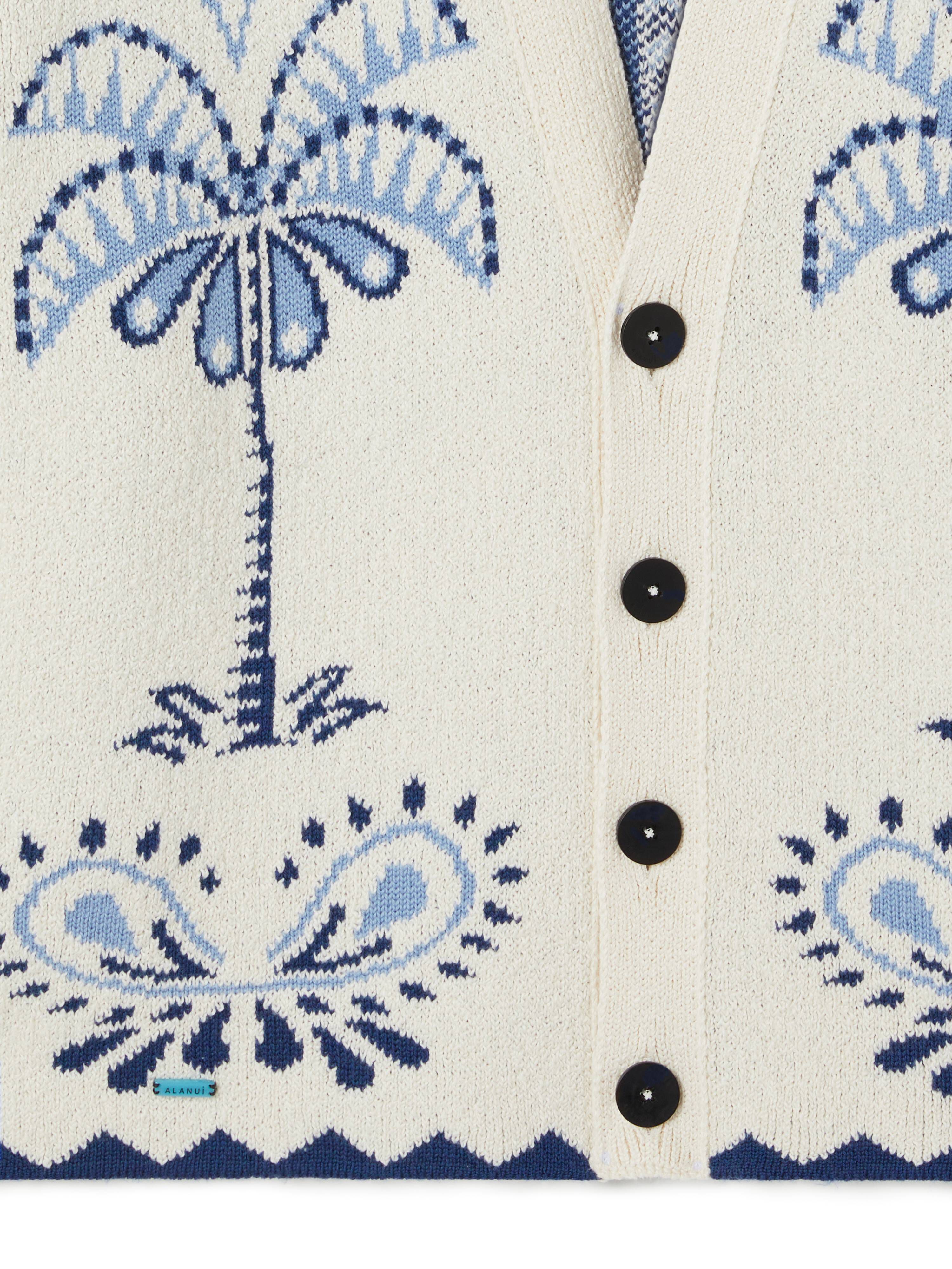 Alanui Wild Wonder Foulard Cardigan Chalk-Indigo LMHB027R25KNI002