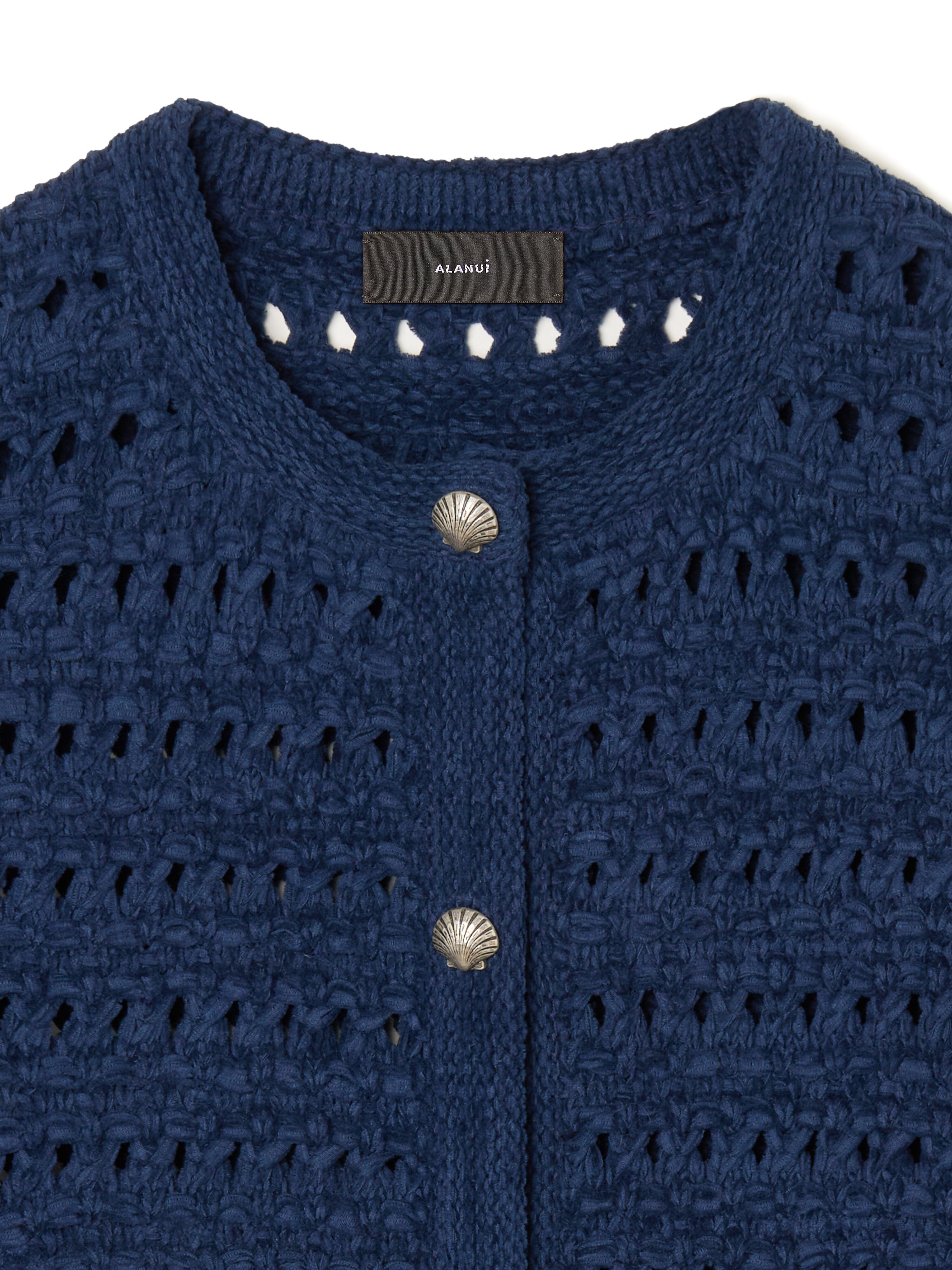 Alanui The Breath Of The Lagoon Jacket Deep Blue LWHB087R26KNI001 Alanui The Breath Of The Lagoon Jacket Deep Blue LWHB087R26KNI001