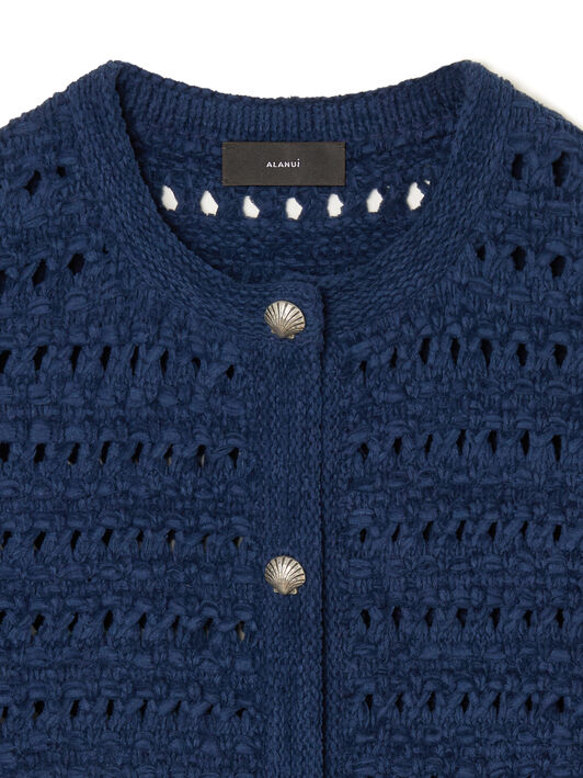 Alanui The Breath Of The Lagoon Jacket Deep Blue LWHB087R26KNI001 Alanui The Breath Of The Lagoon Jacket Deep Blue LWHB087R26KNI001