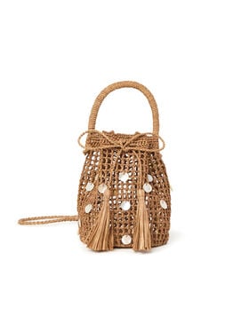 Alanui Precious Moments Raffia Satchel Bag Cocoa Delight LWMY006R26MAT001