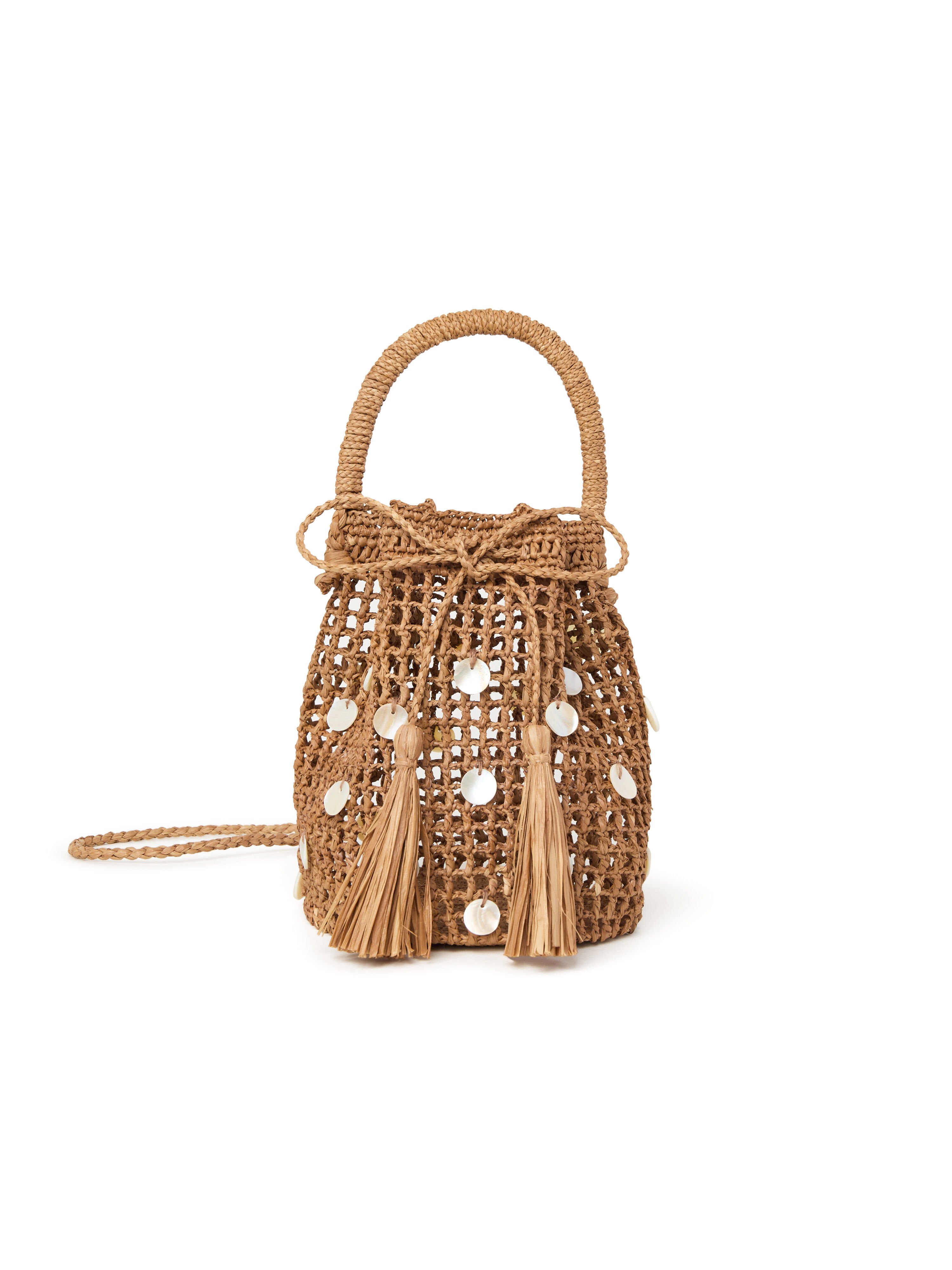 Alanui Precious Moments Raffia Satchel Bag Cocoa Delight LWMY006R26MAT001