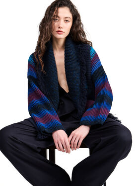 Alanui Giorgio Armani for Alanui Cardigan Blue-Purple