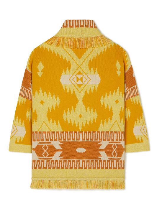 Alanui Icon Jacquard Cardigan Curcuma-Gold LWHB064R24KNI001