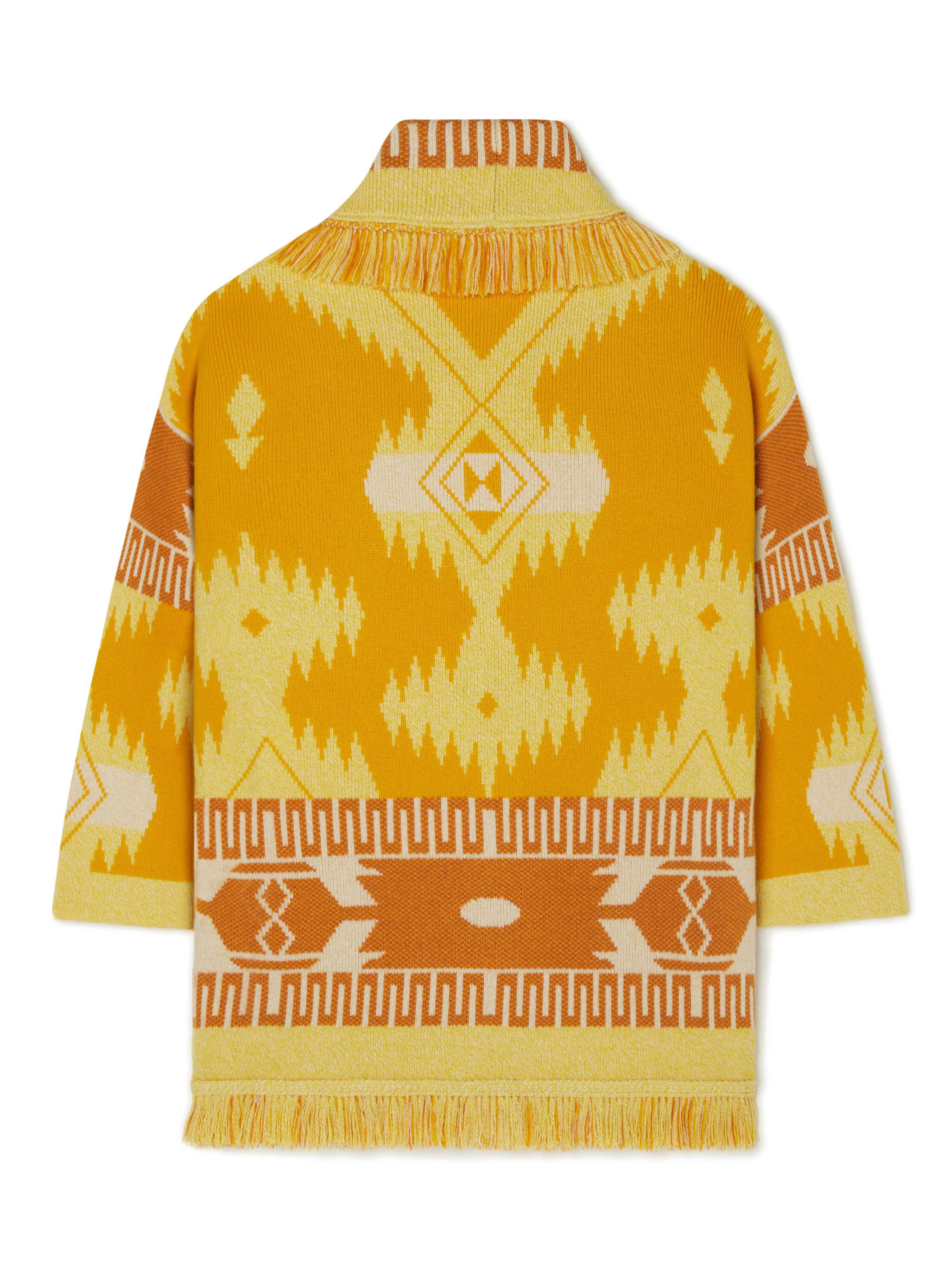 Alanui Icon Jacquard Cardigan Curcuma-Gold LWHB064R24KNI001