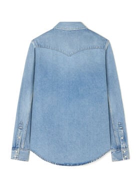 Alanui Light Wash Denim Shirt Light Wash Blue Denim