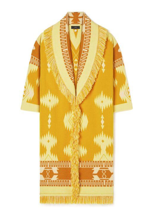 Alanui Icon Jacquard Coat Curcuma-Gold LWHQ003R24KNI001