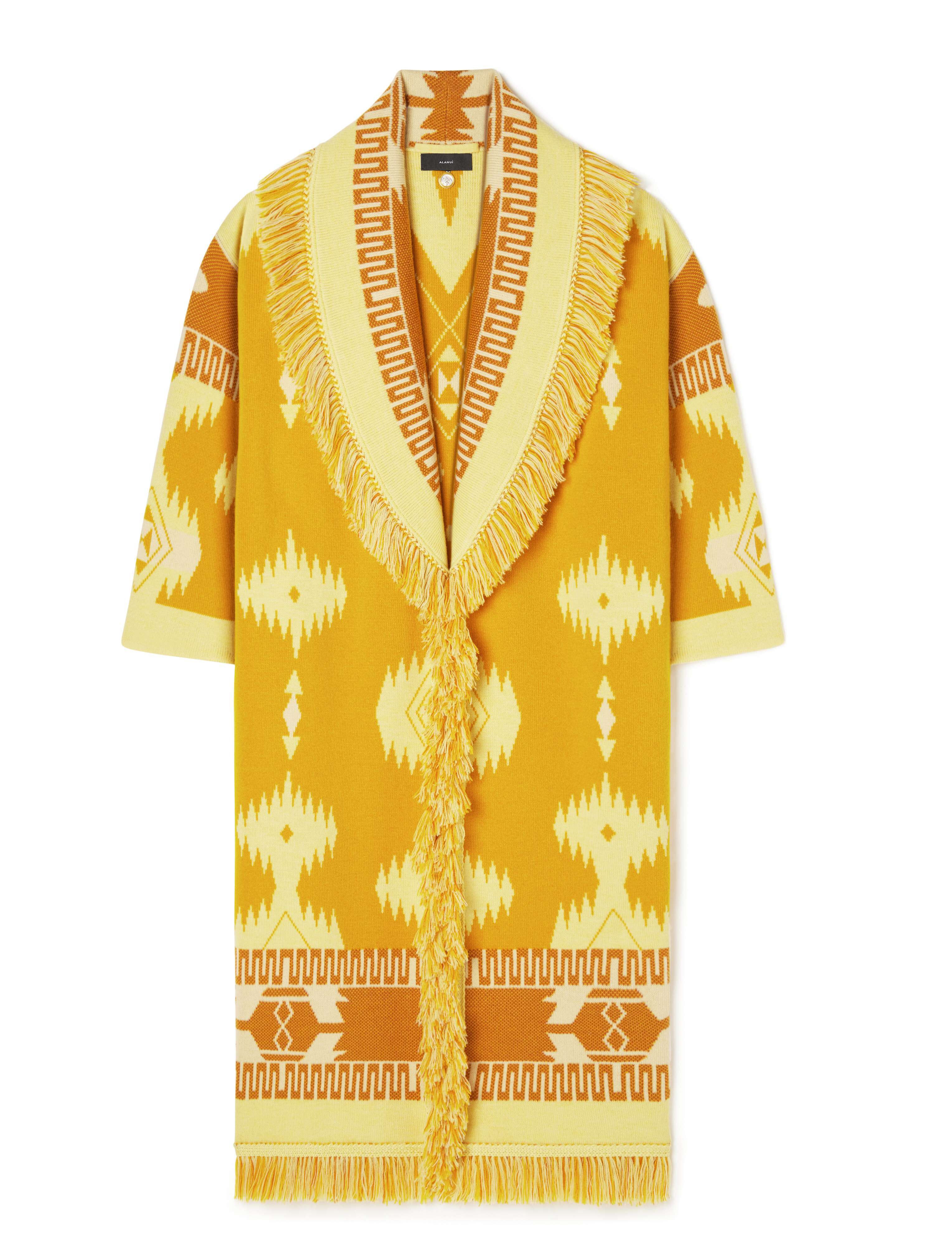 Alanui Icon Jacquard Coat Curcuma-Gold LWHQ003R24KNI001