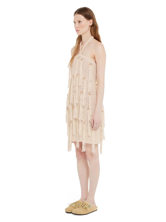 Alanui Cape Jasmine Dress Chalk LWHI05ER25KNI001