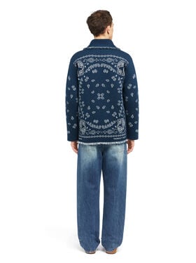 Alanui Bandana Jacquard Cardigan Midnight-Multicolor