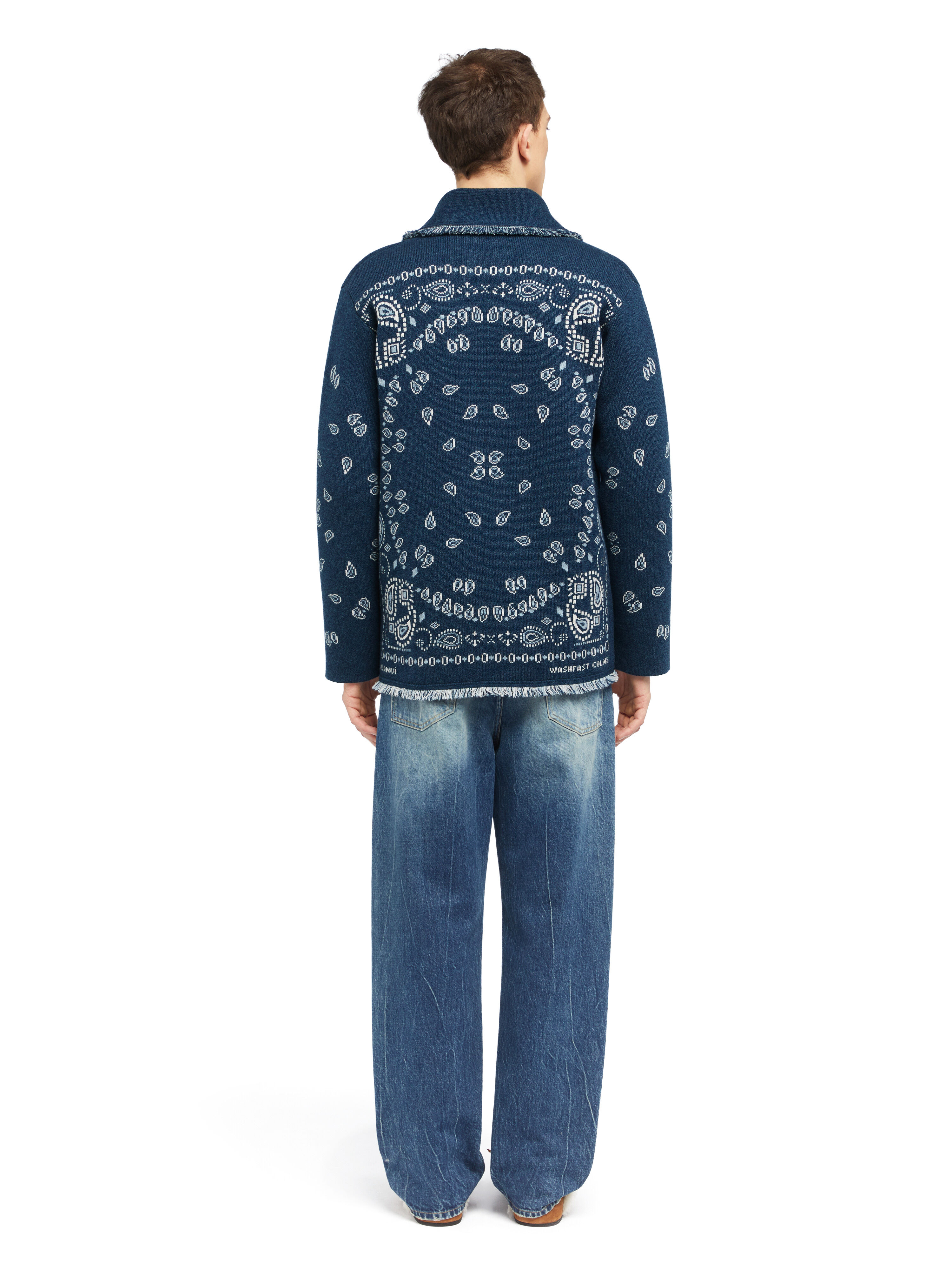 Alanui Bandana Jacquard Cardigan Midnight-Multicolor LMHB039E25KNI001