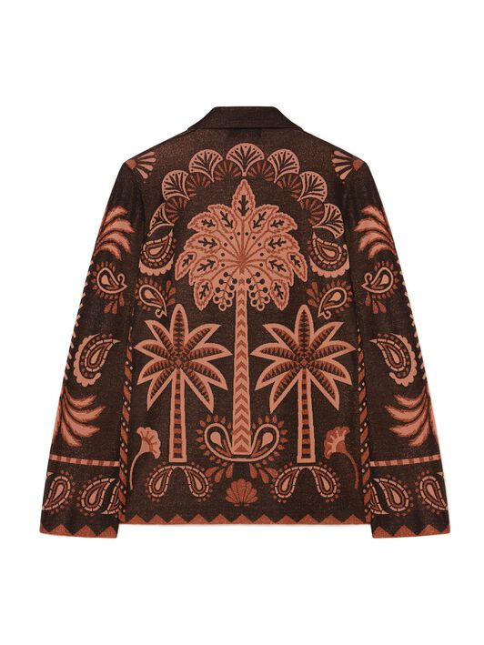 Alanui Wild Wonder Foulard Shirt Black-Terracotta LWHY001R25KNI001