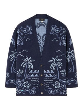 Alanui Glimpse Of Eden Cardigan Midnight-Denim LMHB027E25KNI003