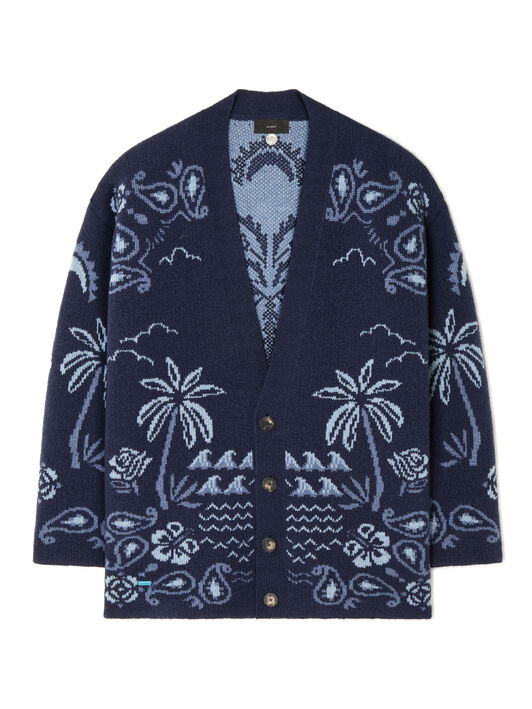 Alanui Glimpse Of Eden Cardigan Midnight-Denim LMHB027E25KNI003