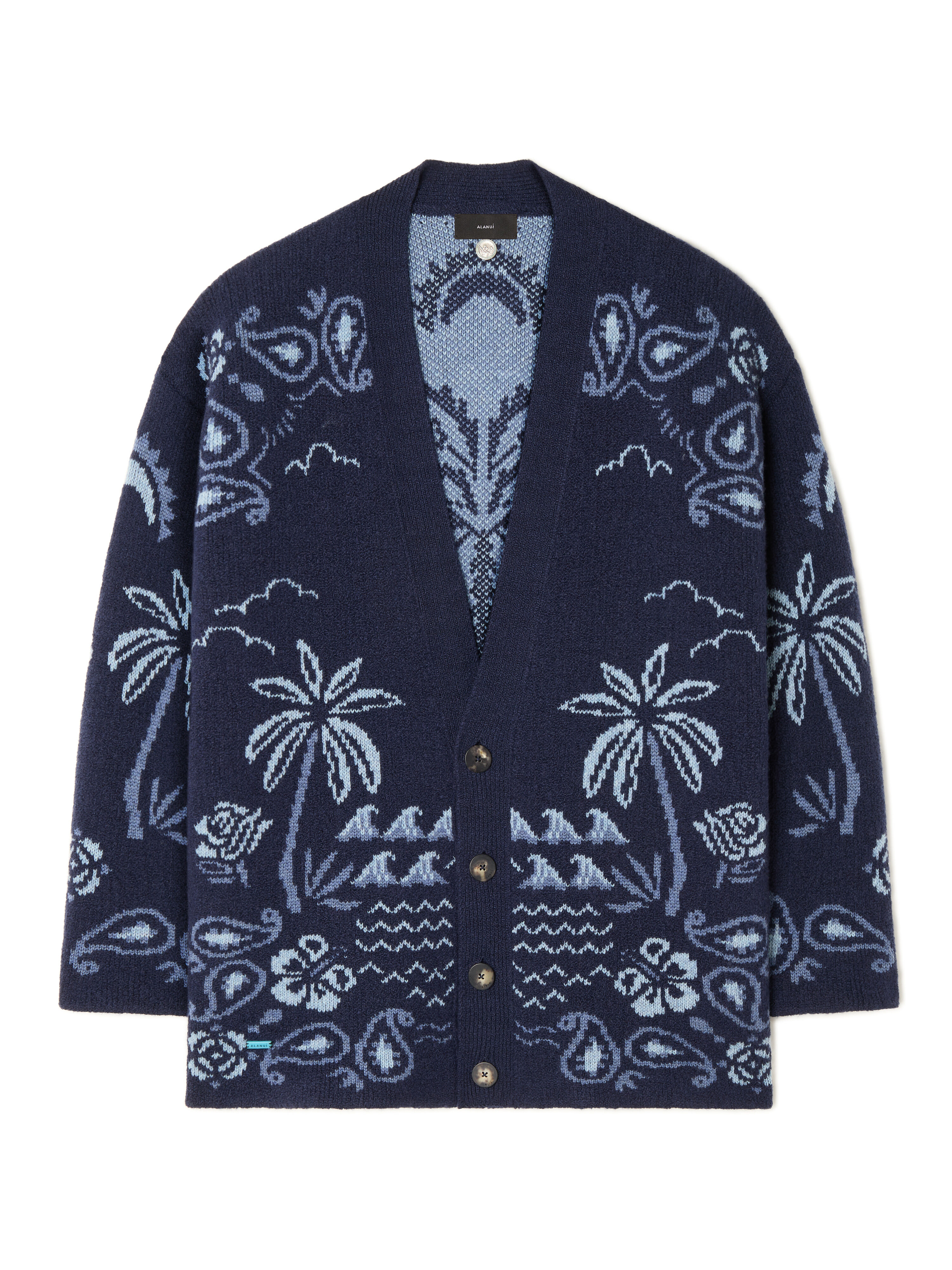 Alanui Glimpse Of Eden Cardigan Midnight-Denim LMHB027E25KNI003