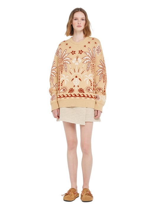 Alanui Echoes Of The Island Sweater Pink Sand-Chalk LWHE068R26KNI001