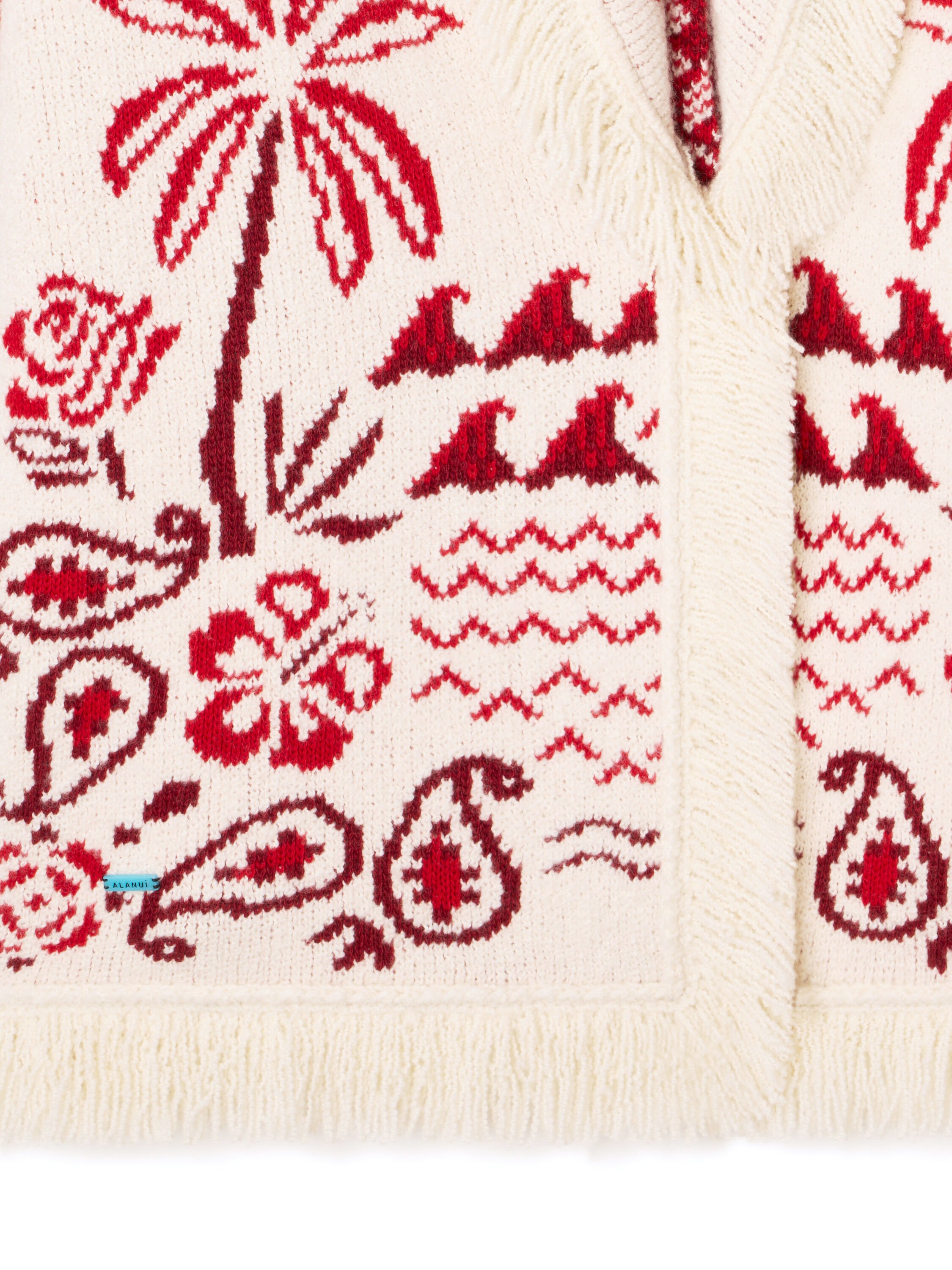 Alanui Glimpse Of Eden Cardigan Chalk-Ruby LWHB064E25KNI00C