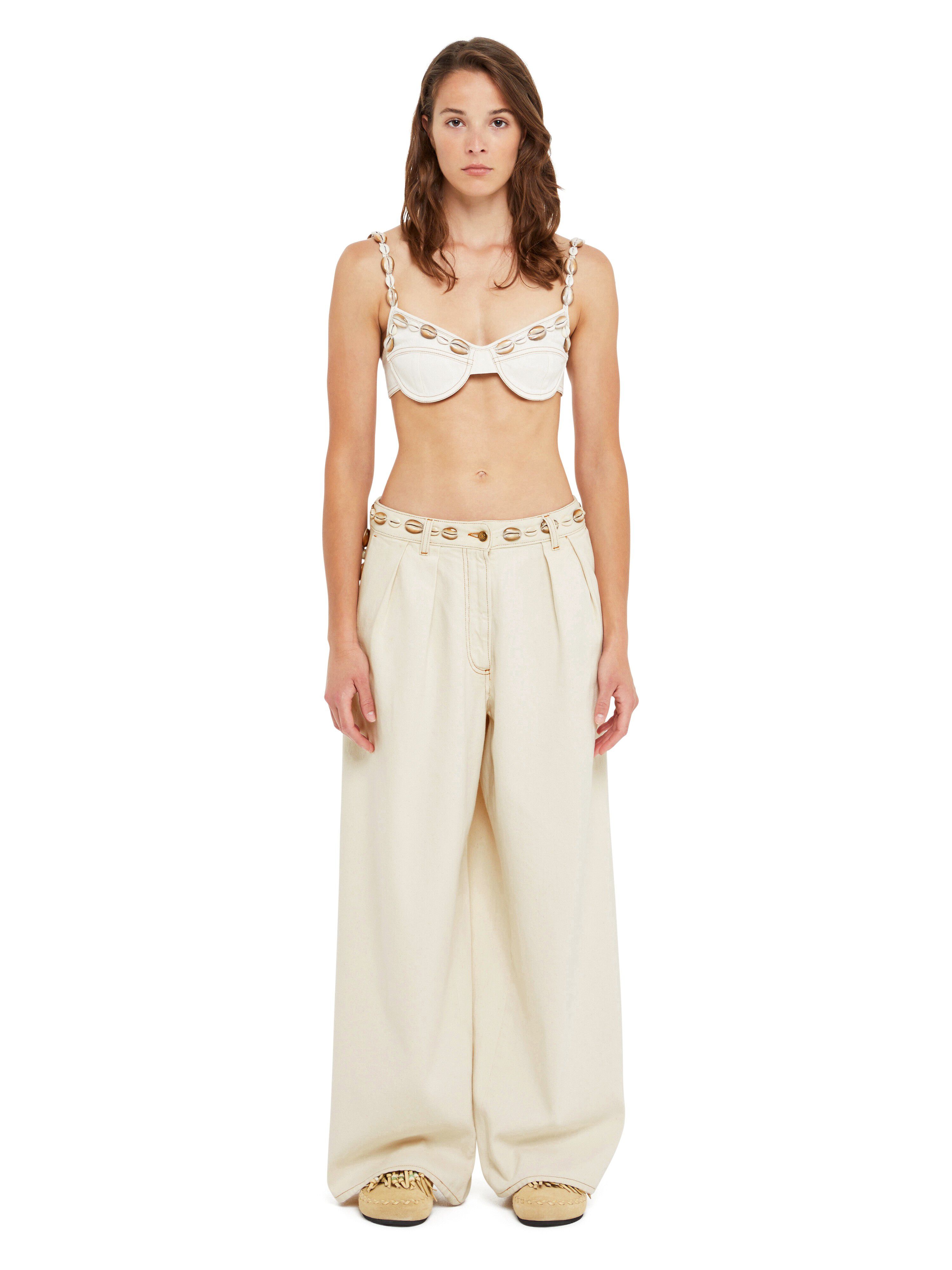 Alanui Ocean Dream Denim Pants White Raw Denim LWYB003R25DEN002