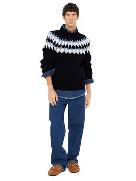 Alanui Sweet Winter Sweater Chalk-Sky Blue LMHU001R25KNI001