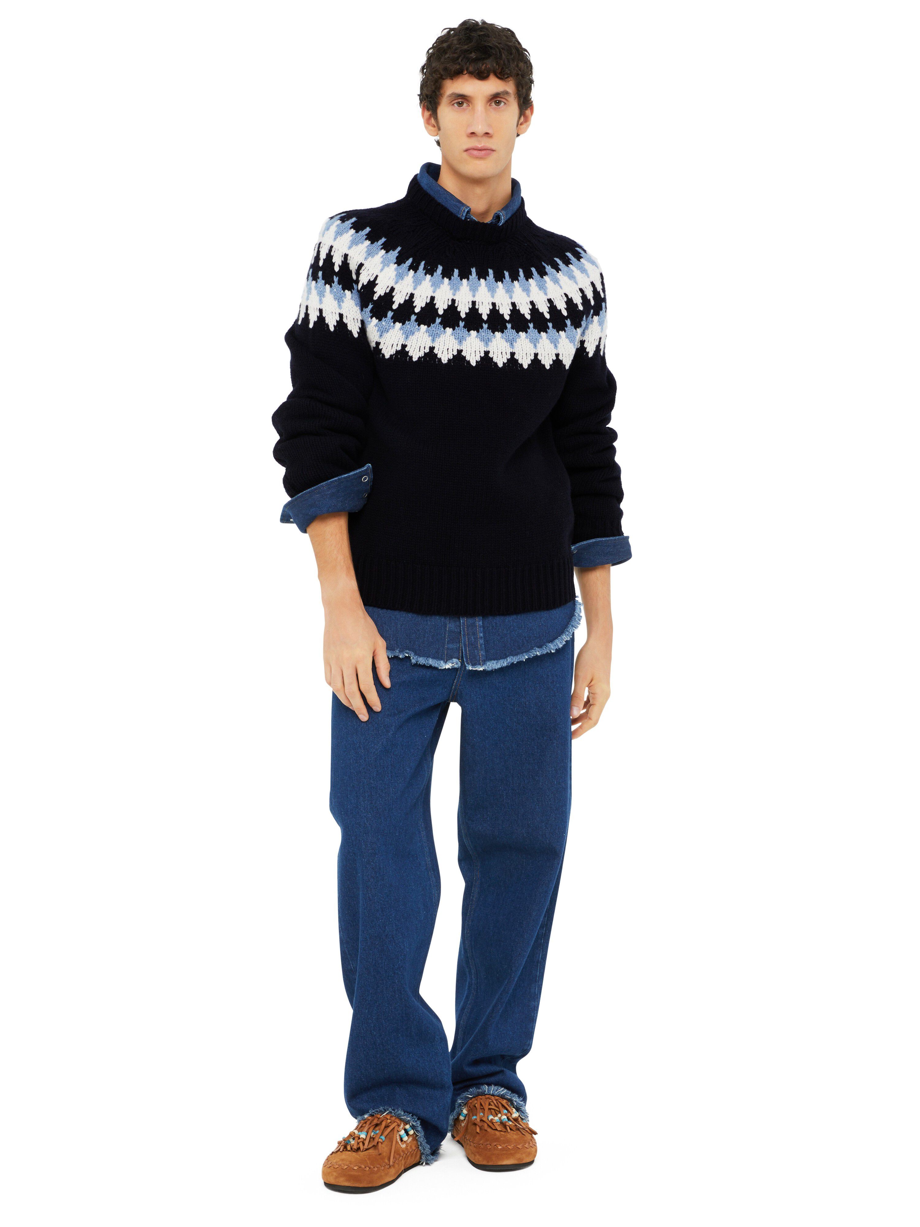 Alanui Sweet Winter Sweater Midnight Blue-Multicolor LMHE016E24KNI001