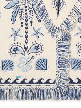 Alanui Echoes Of The Island Cardigan Chalk-Light Blue
