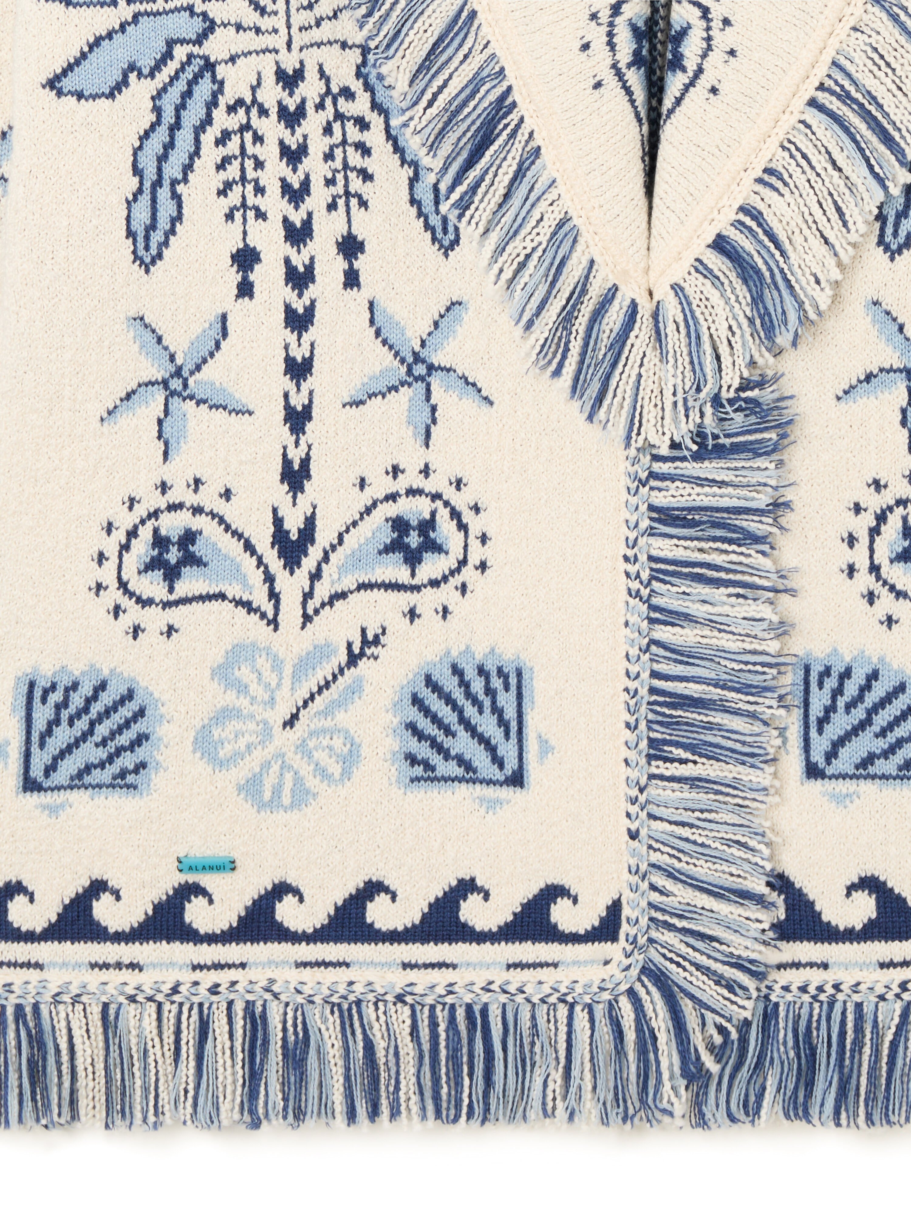 Alanui Echoes Of The Island Cardigan Chalk-Light Blue LWHB064R26KNI003 Alanui Echoes Of The Island Cardigan Chalk-Light Blue LWHB064R26KNI003