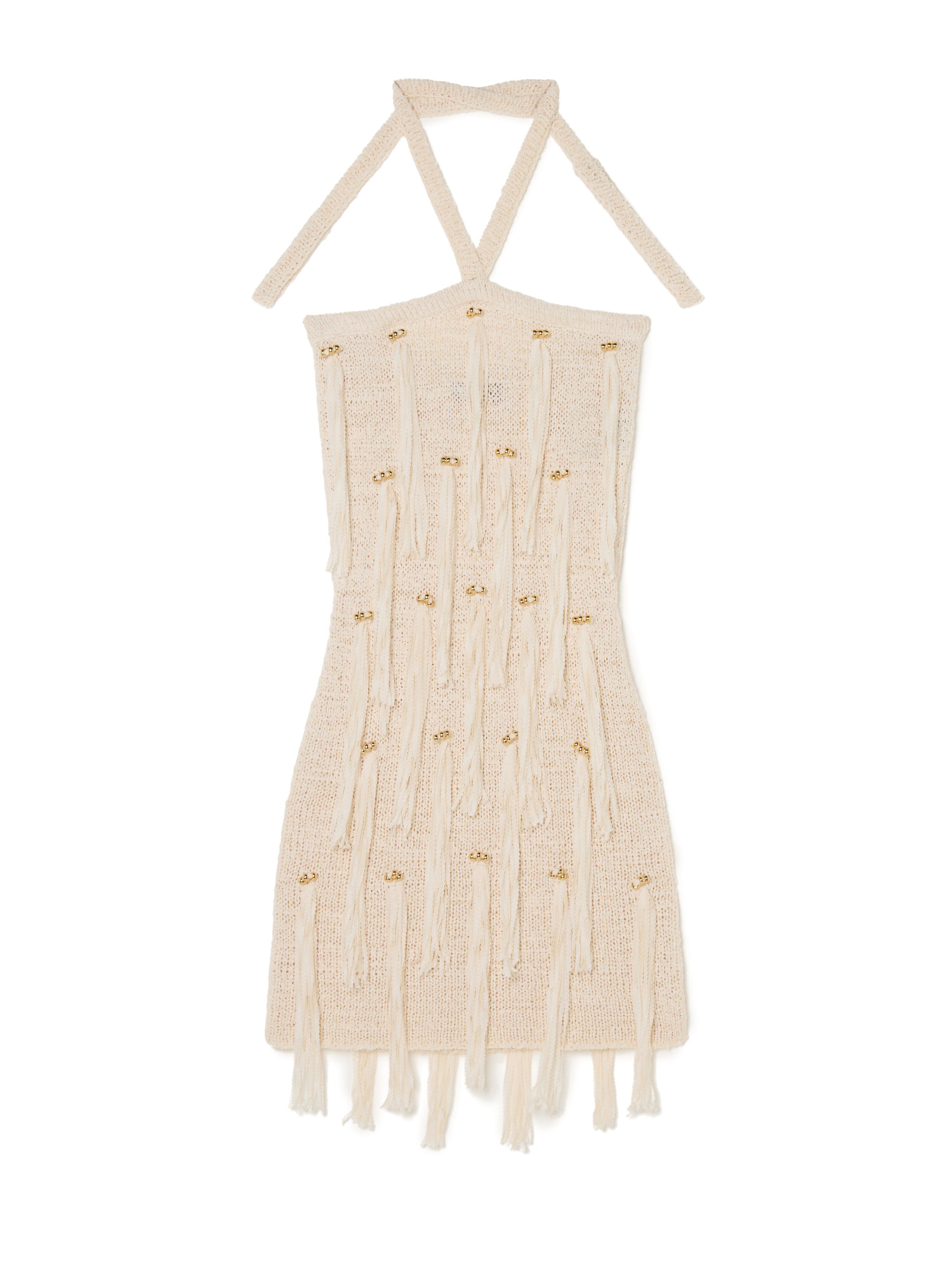 Alanui Cape Jasmine Dress Chalk LWHI05ER25KNI001