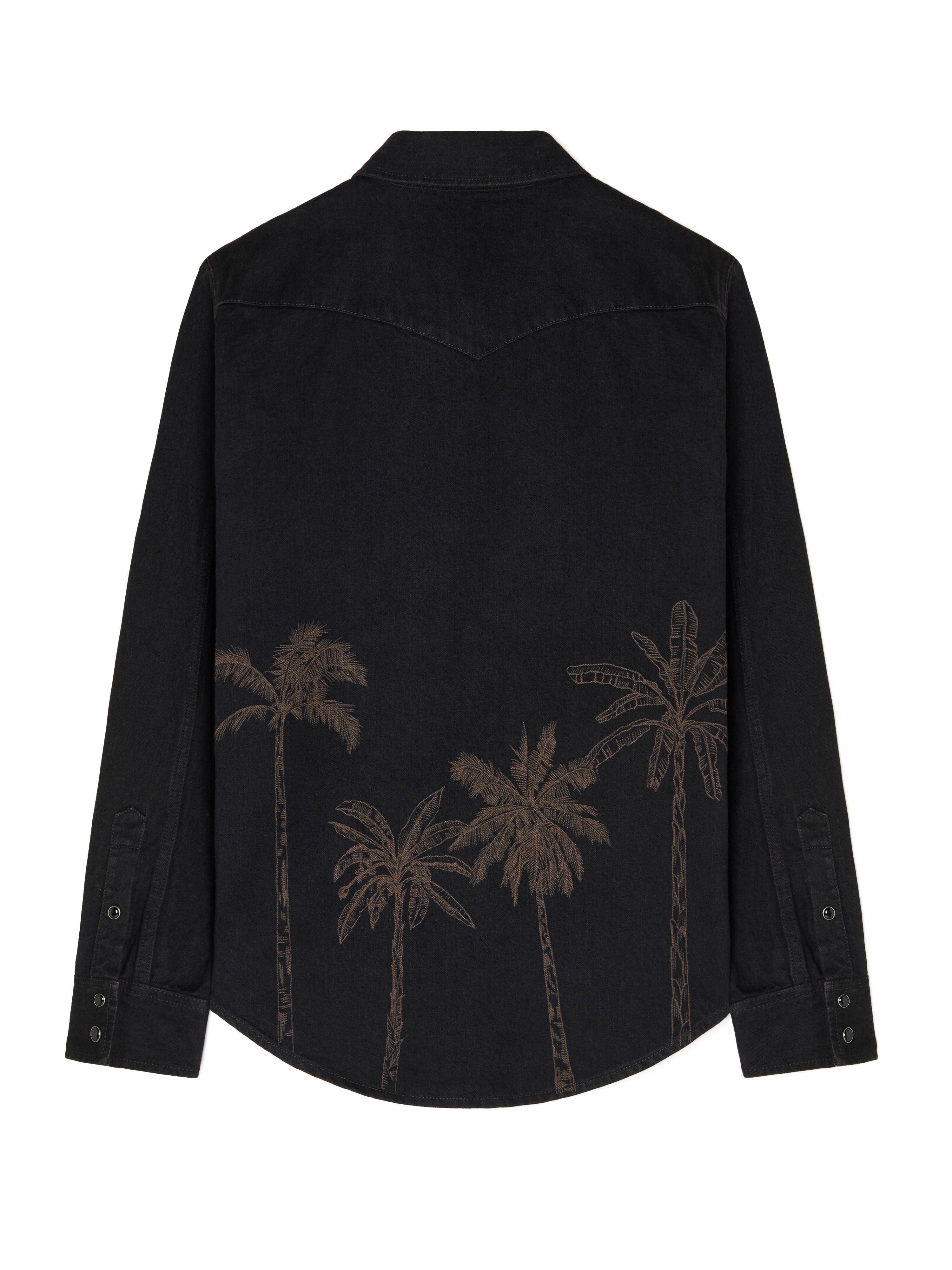 Alanui Jungle Toile De Jouy Denim Shirt Black-Almond LMYD007R25DEN004