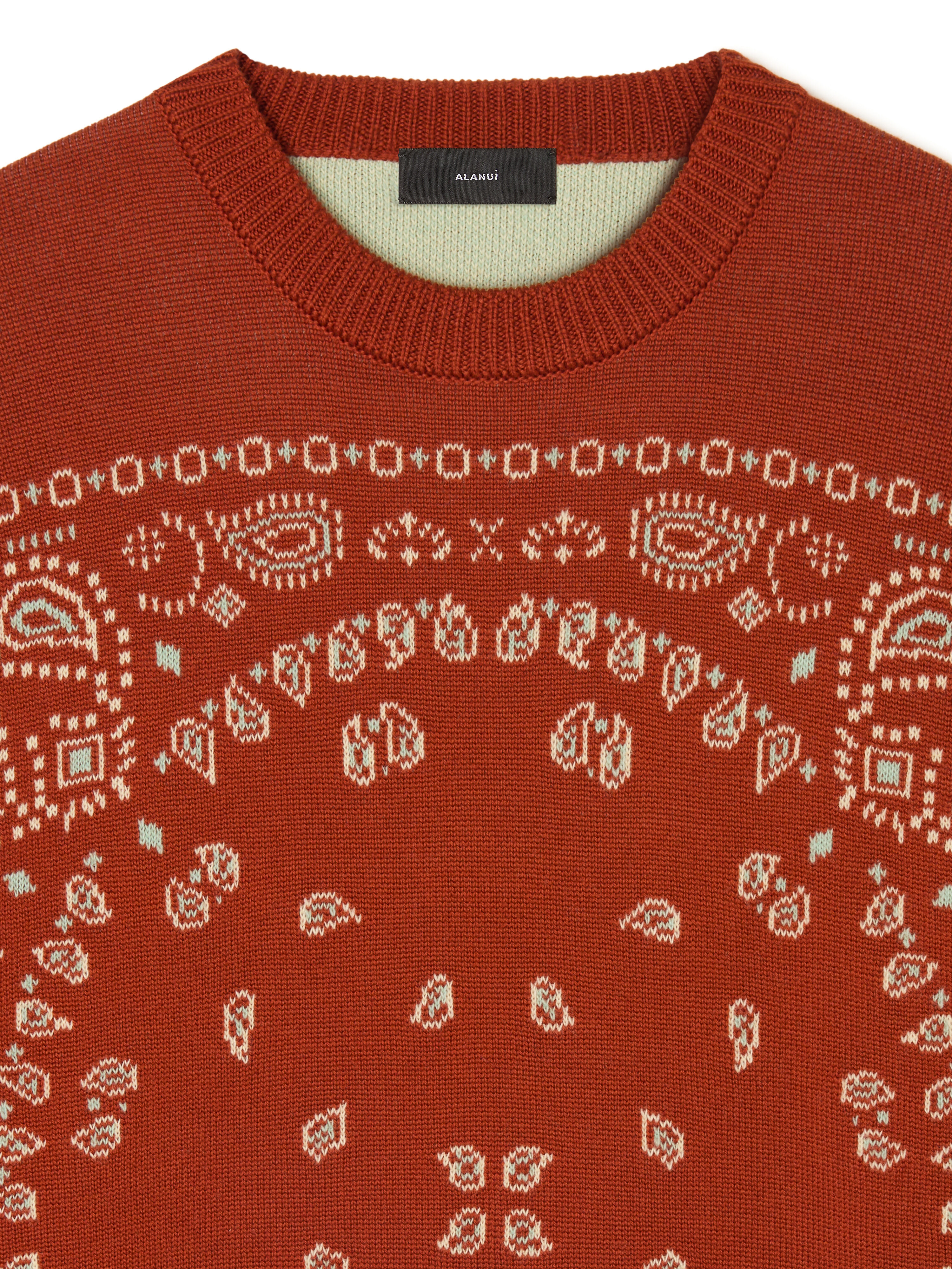 Bandana Jacquard Sweater in Harissa-New Sage for Women | Alanui®