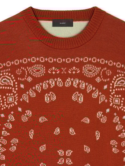 Alanui Bandana Jacquard Sweater Harissa-New Sage LWHE075R26KNI001