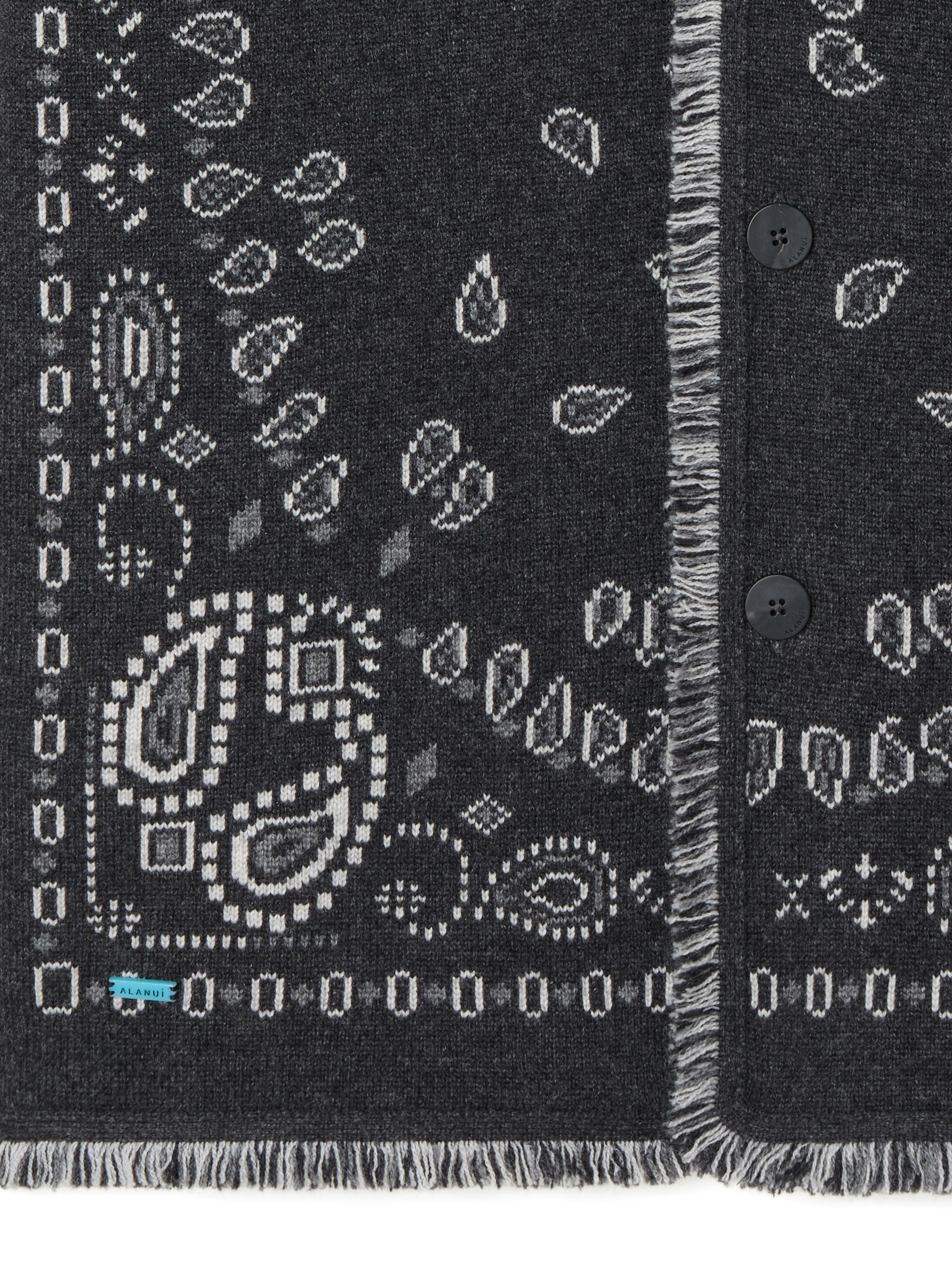 Alanui Bandana Jacquard Cardigan Charcoal-Multicolor LMHB039E25KNI001