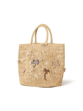 Alanui Where The Waves Begins Raffia Tote Bag Natural