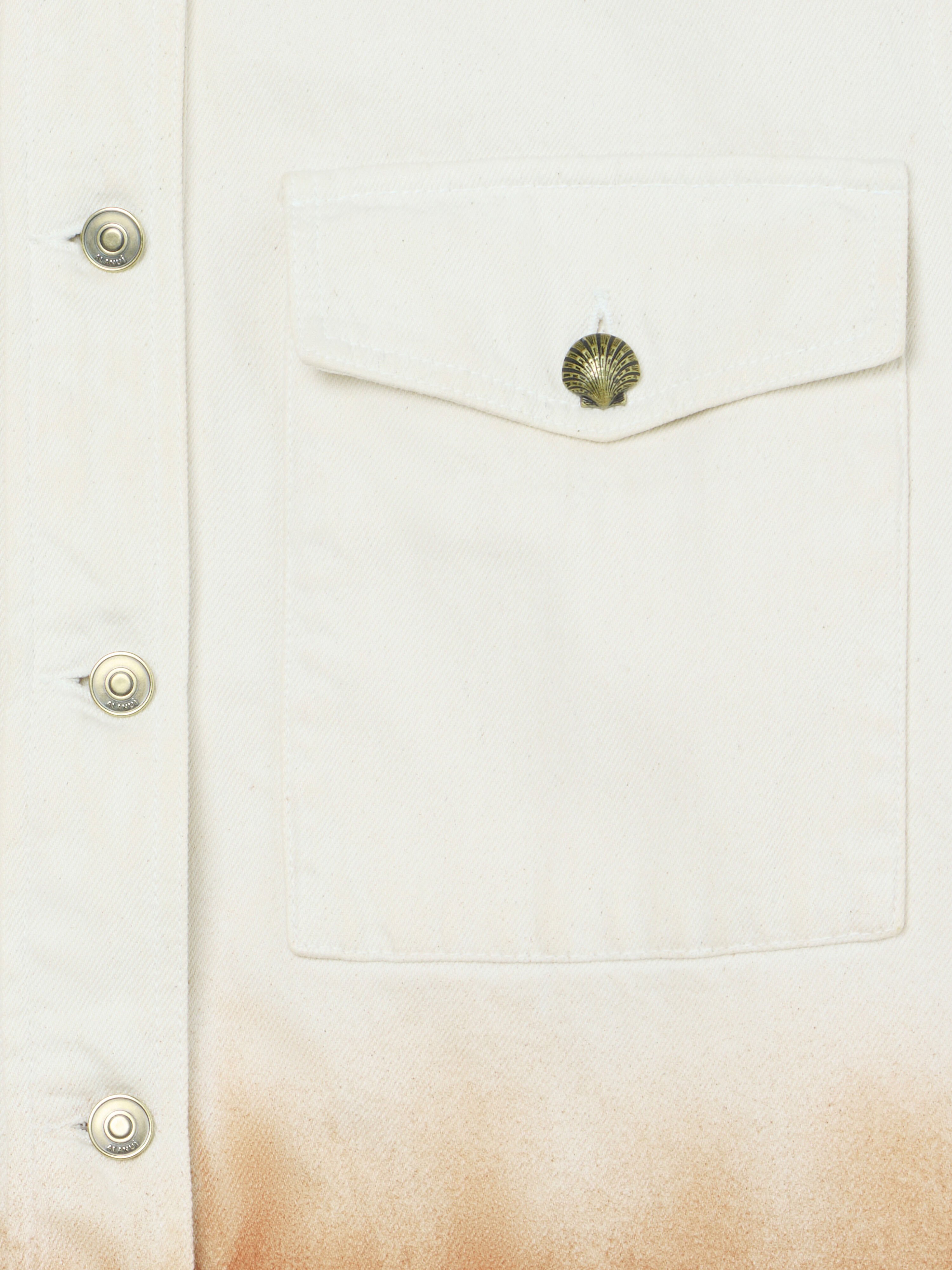 Alanui Shades Of Eden Denim Overshirt Raw Denim-Red Earth LWYD004R26DEN003