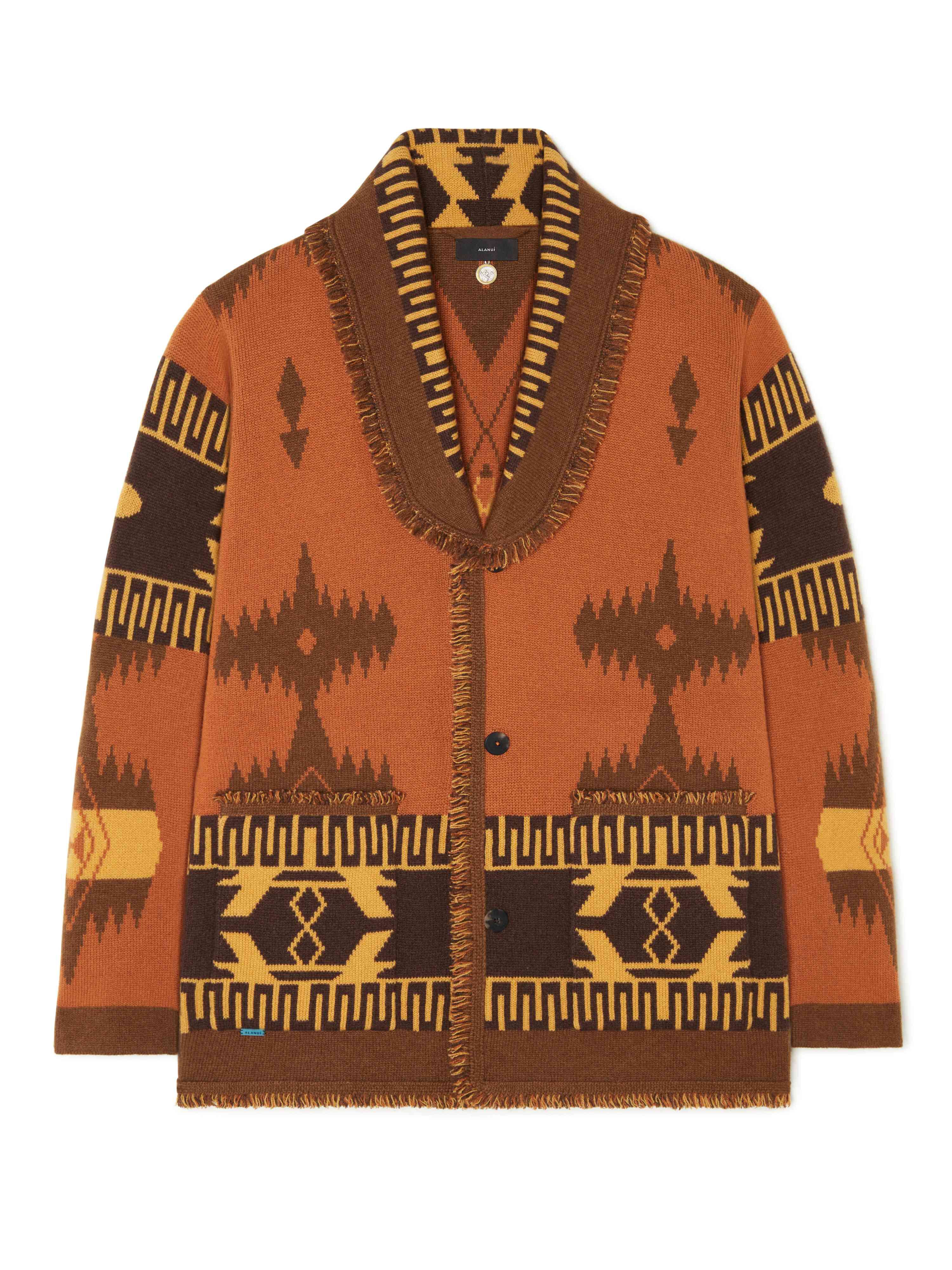 Alanui Icon Jacquard Cardigan Tamarind-Castagno LMHB038E24KNI001