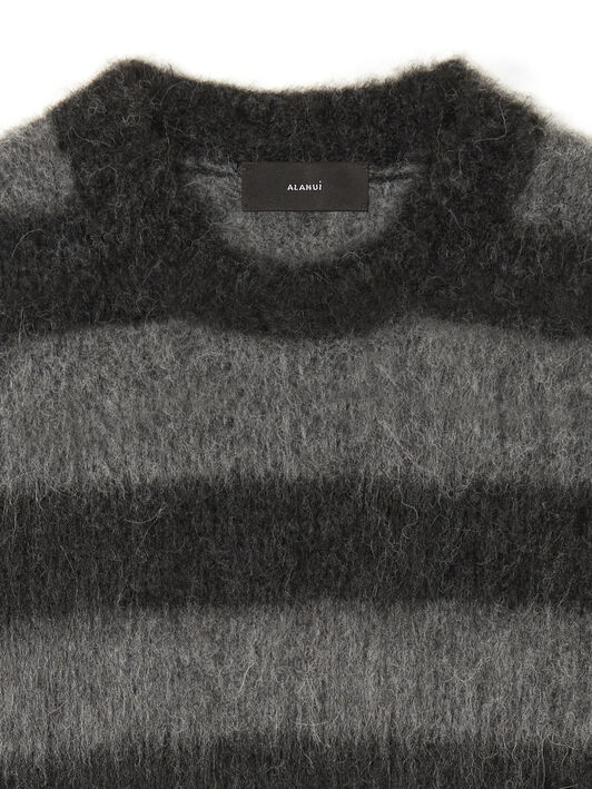 Alanui Grunge Stripes Sweater Charcoal-Ardesia LMHE033E25KNI006