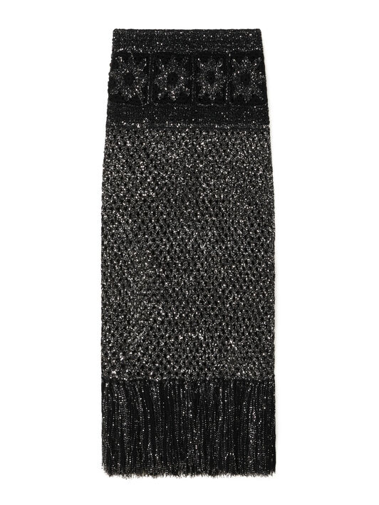 Alanui City Lights Skirt Black-Silver LWHL02EE25KNI001