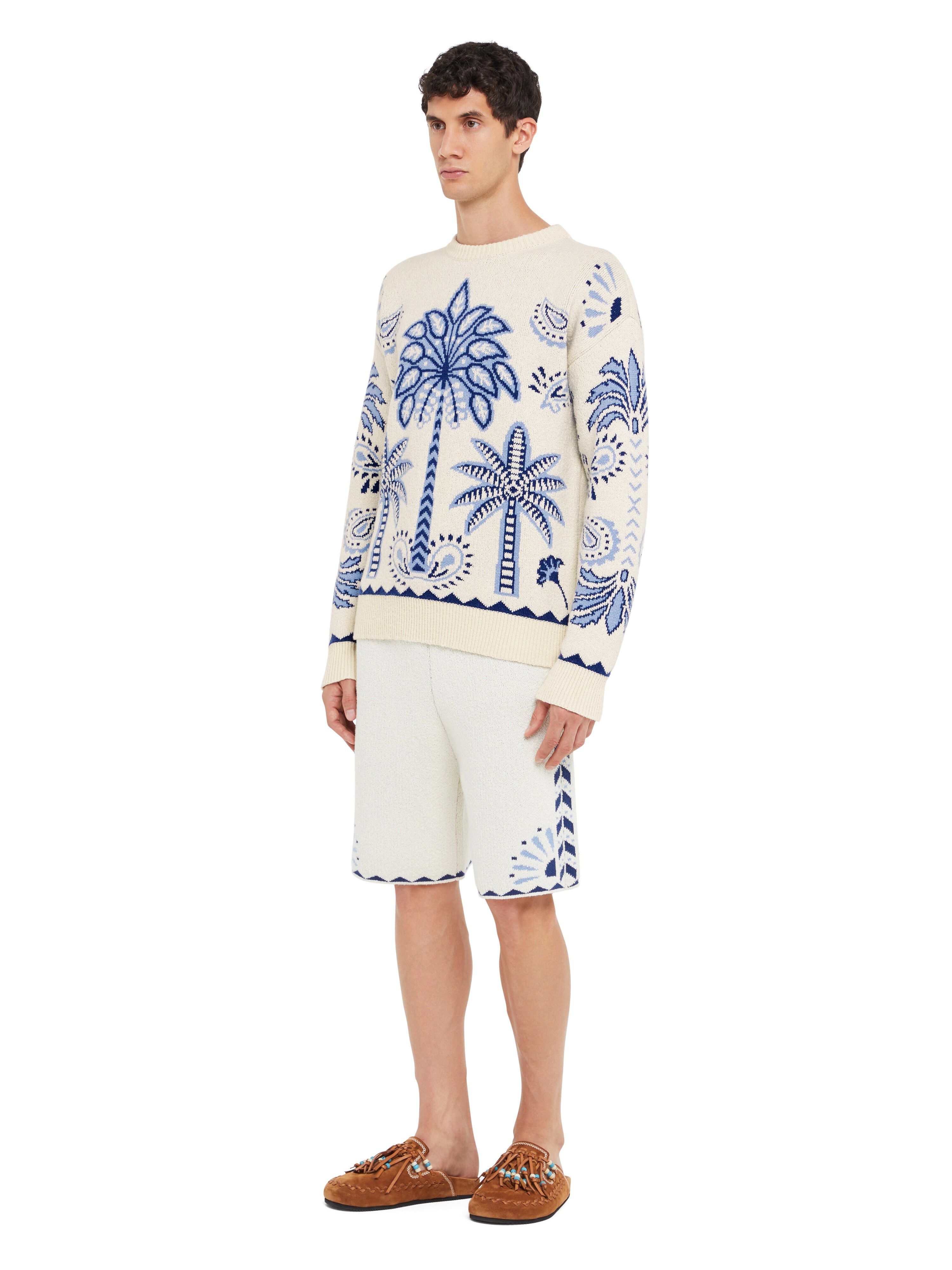 Alanui Wild Wonder Foulard Sweater Chalk-Indigo LMHE033R25KNI001