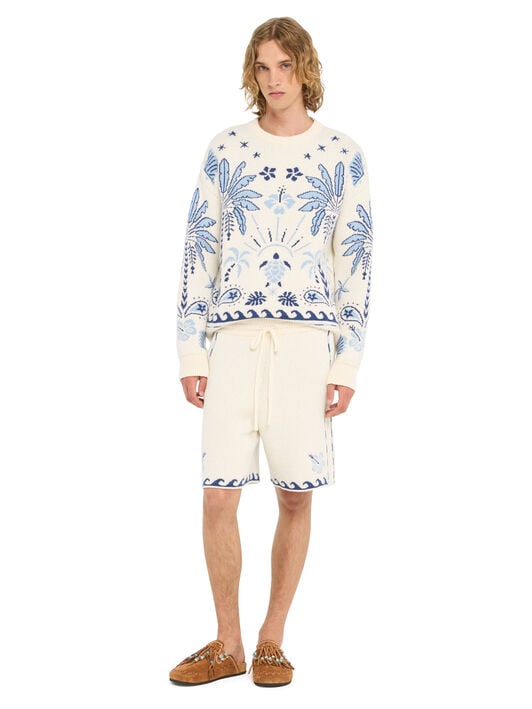 Alanui Echoes Of The Island Bermuda Chalk-Light Blue LMHM004R26KNI001 Alanui Echoes Of The Island Bermuda Chalk-Light Blue LMHM004R26KNI001