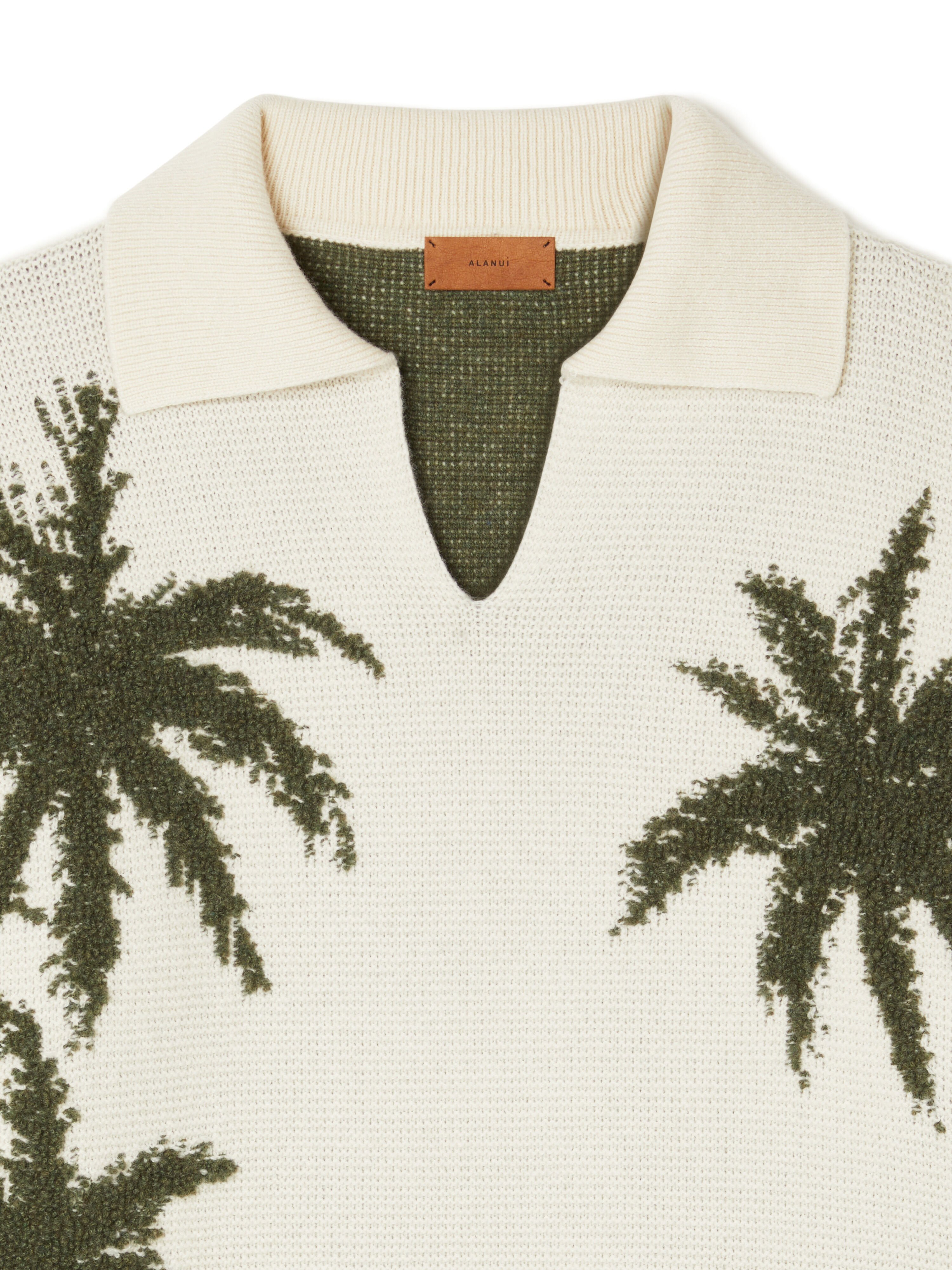 Alanui Palm Grove Tales Polo Ivory-Olive LWHV002E25KNI002