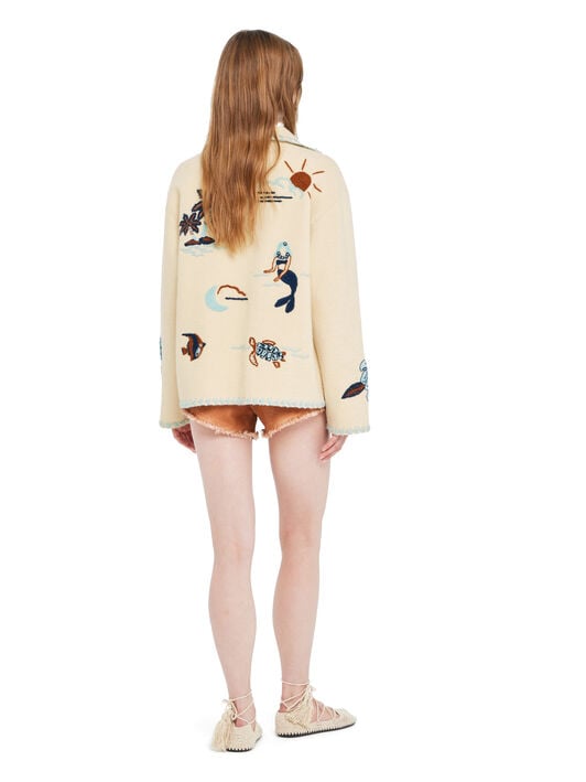 Alanui Remember Me Jacket Sand LWHQ01BR26KNI001 Alanui Remember Me Jacket Sand LWHQ01BR26KNI001