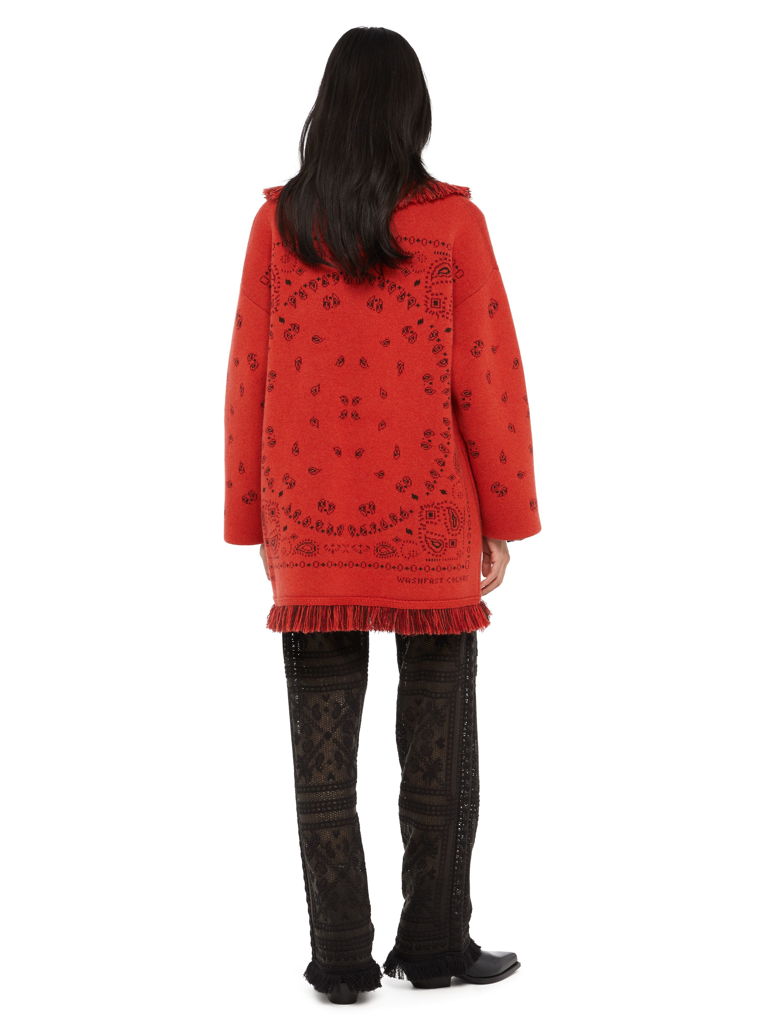 Alanui Bandana Jacquard Cardigan Spicy Red-Multicolor LWHB064E24KNI002