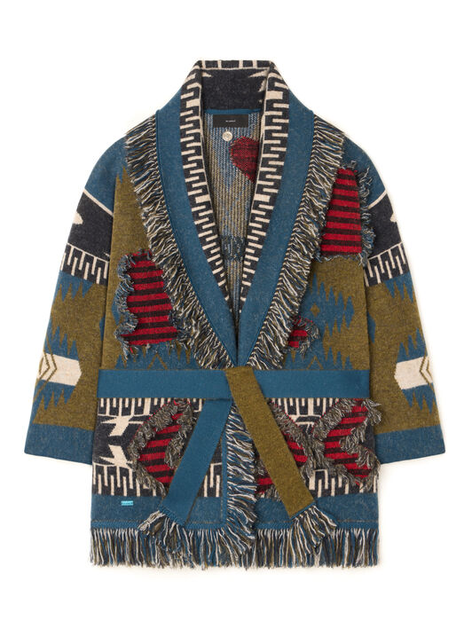 Alanui Grunge Anthem Cardigan Olive-Arbour LWHB064E25KNI00A
