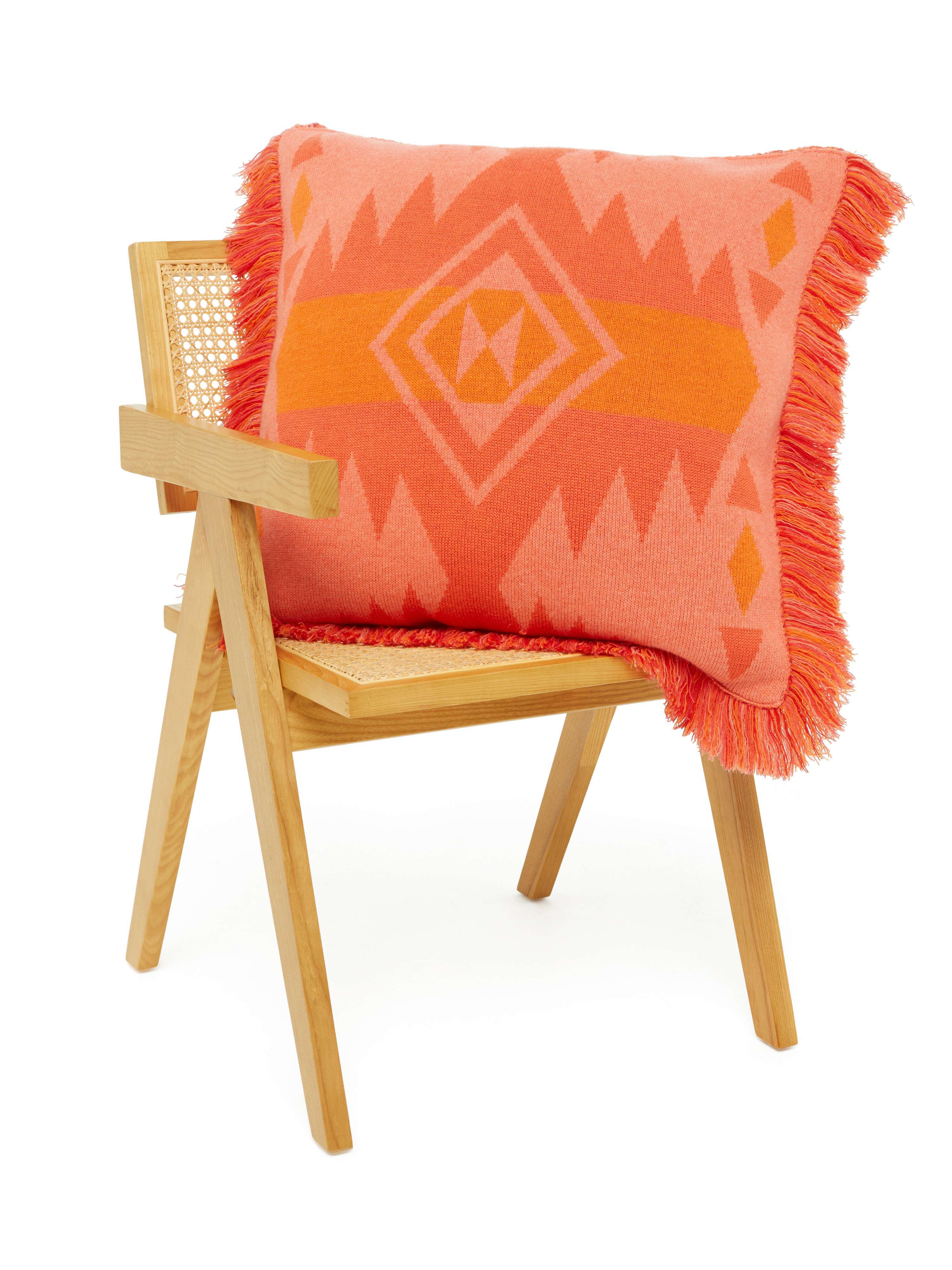 Alanui Icon Jacquard Pillow Papaya-Sunset Orange LWZH001R24KNI001