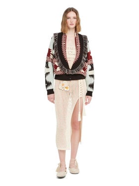 Alanui Icon Jacquard Cardi-Bomber Wave-Sandal Wood