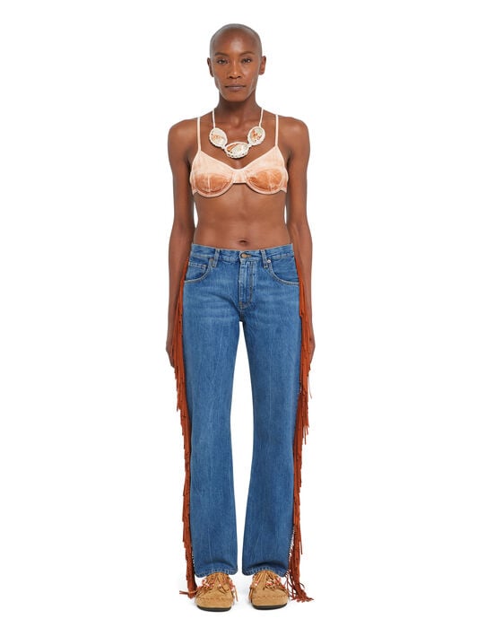 Alanui Golden Dusk Denim Pants Medium Wash Denim LWYA019R26DEN001 Alanui Golden Dusk Denim Pants Medium Wash Denim LWYA019R26DEN001