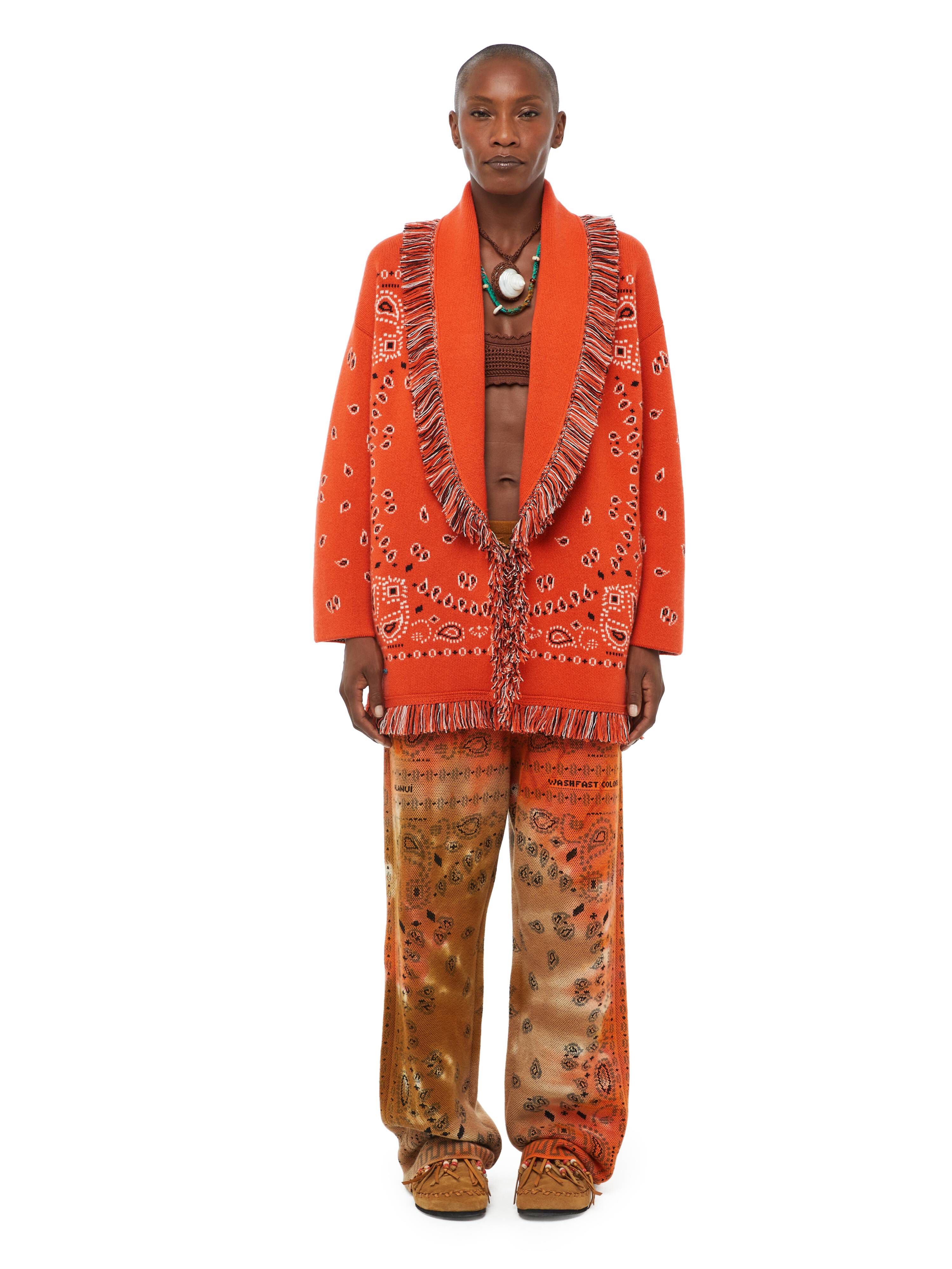 Alanui Bandana Jacquard Cardigan Tiger Lily-Multicolor LWHB064S23KNI006