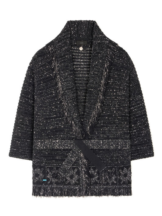 Alanui City Lights Cardigan Black-Silver LWHB064E25KNI006 Alanui City Lights Cardigan Black-Silver LWHB064E25KNI006