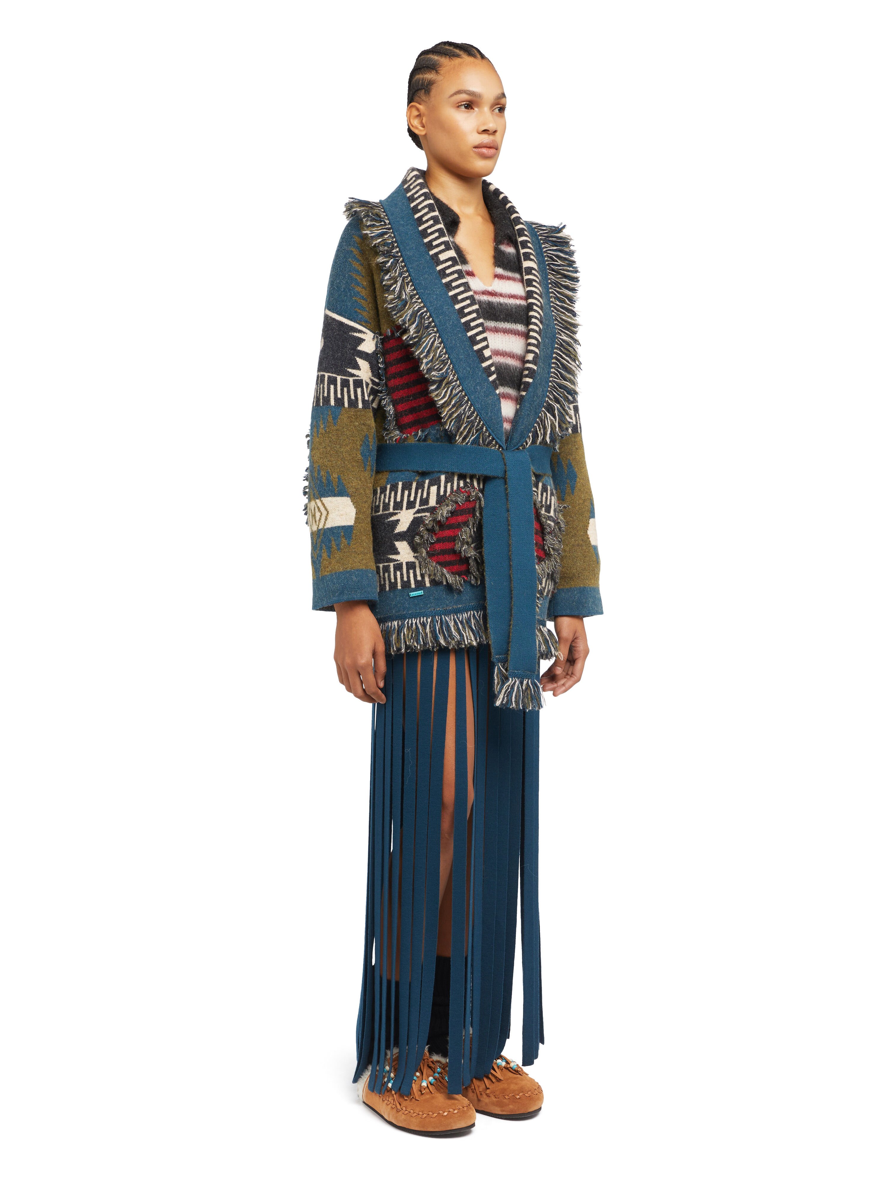 Alanui Grunge Anthem Cardigan Olive-Arbour LWHB064E25KNI00A
